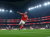 Benfica's Arthur Cabral celebrates scoring their first goal on December 29, 2023