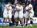 England's Chandler Cunningham-South and Theo Dan celebrate after the match on February 2, 2024